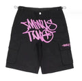 Y2K Hip Hop Denim Gym Shorts with Print (One Piece)