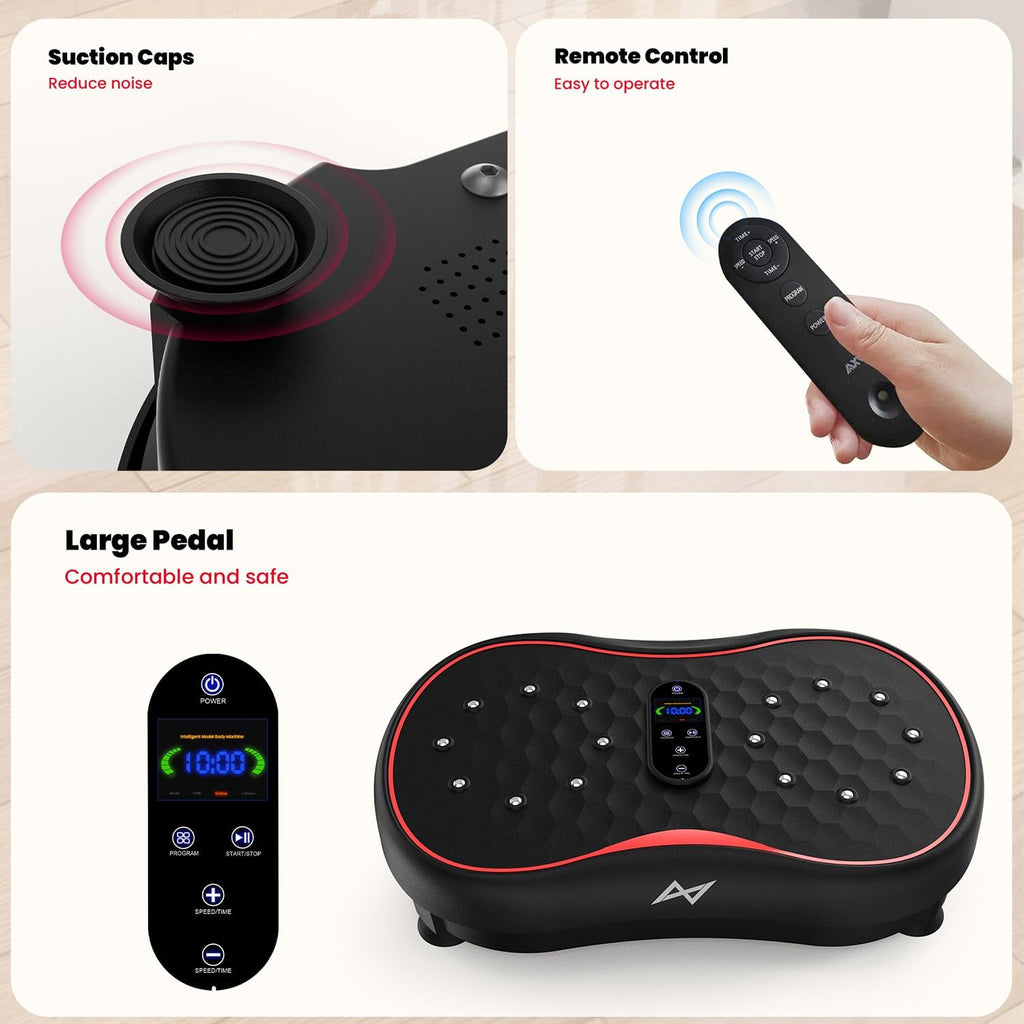 Vibration Plate Fitness Platform Exercise Machine Vibrating Shaking Full Body Shaker Workout Vibrate Stand Shake Board Sport Gym for Weight Loss Fat Burner for Women Men