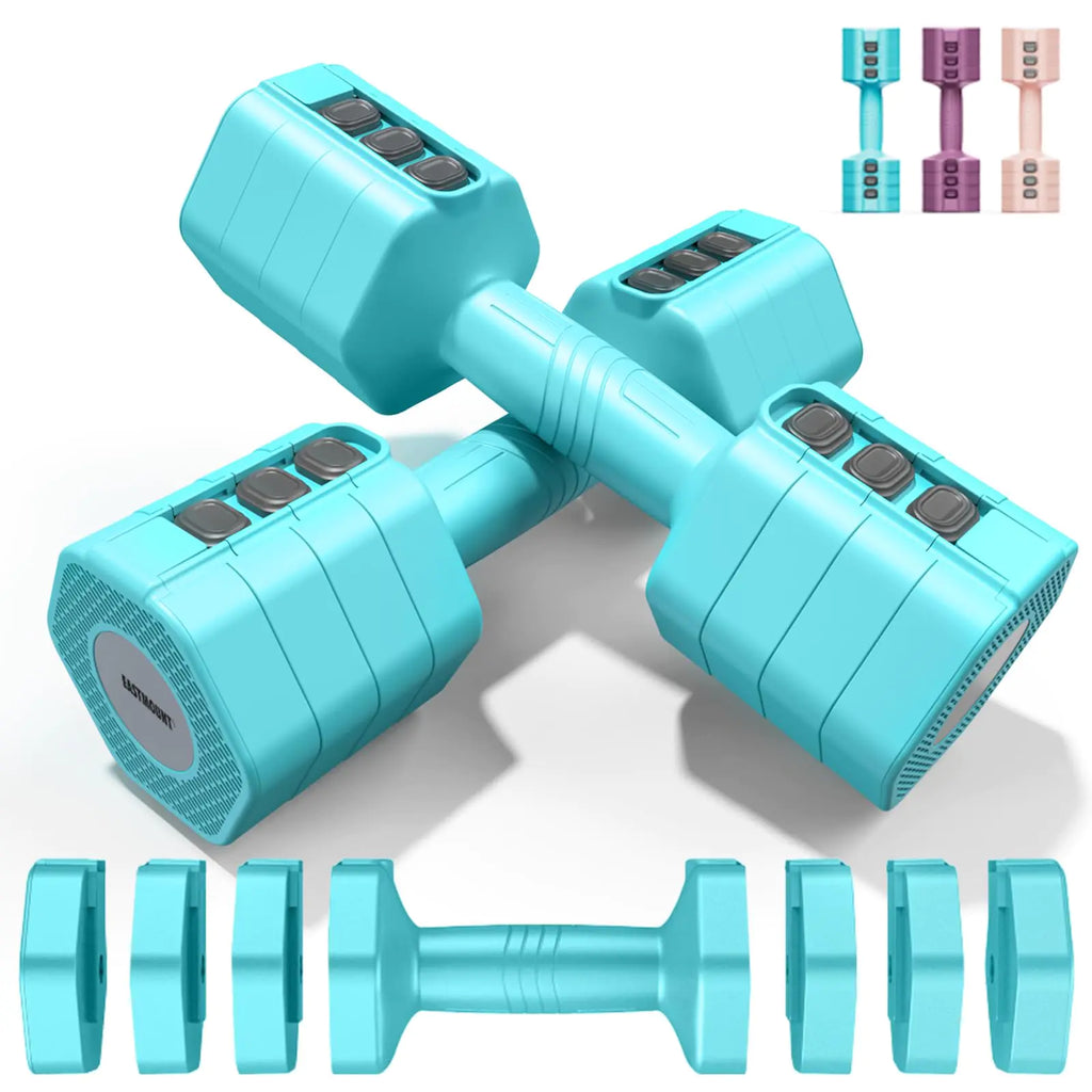 EAST MOUNT Weights Dumbbells Set of 2Adjustable Dumbells for Women4 in 1 Free Weights Each 2lb 3lb 4lb 5lb Hand Weights for Home Gym Exercise Training (Blue)