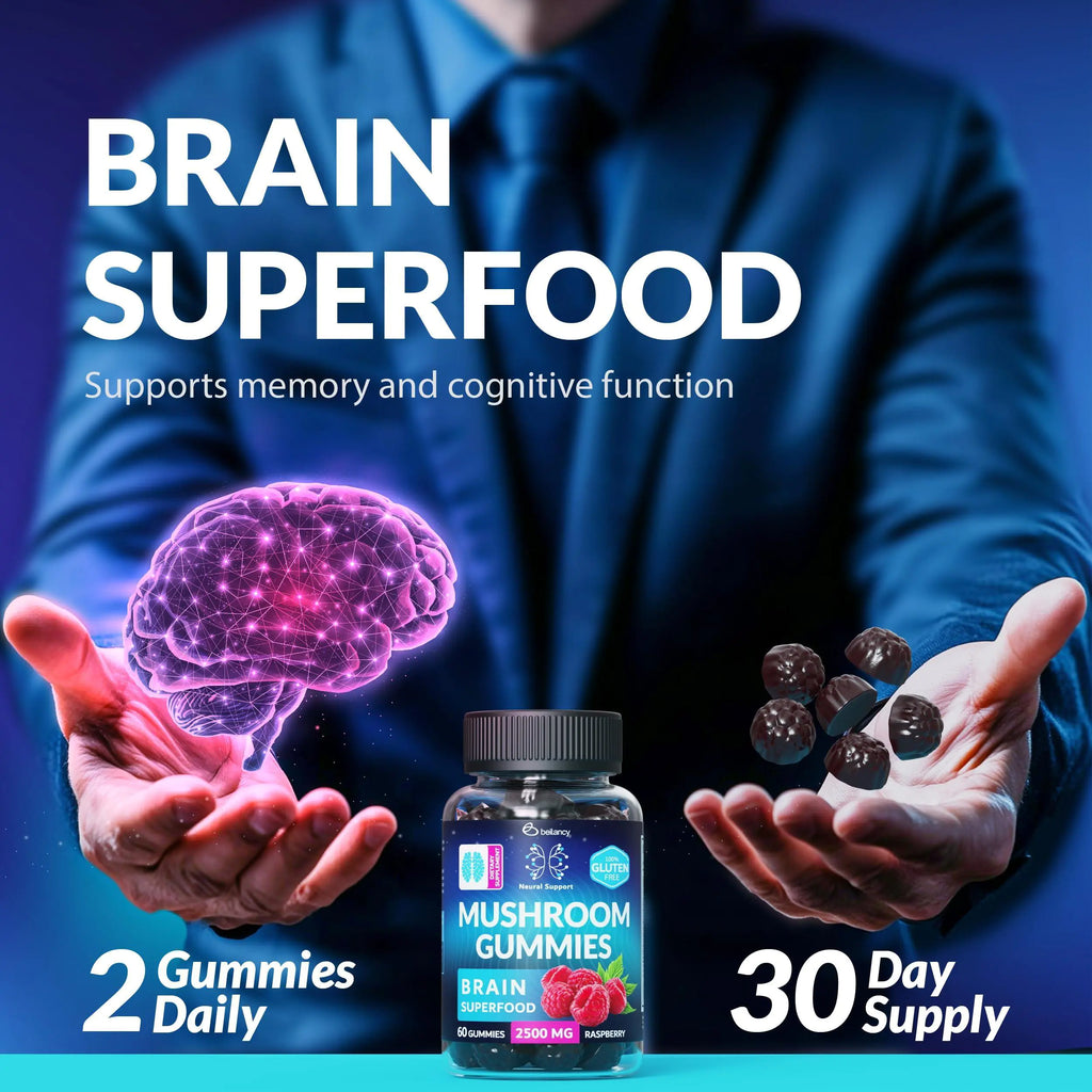 Mushroom Gummies Lion's Mane and Reishi for Cognitive Clarity 60 Gummies