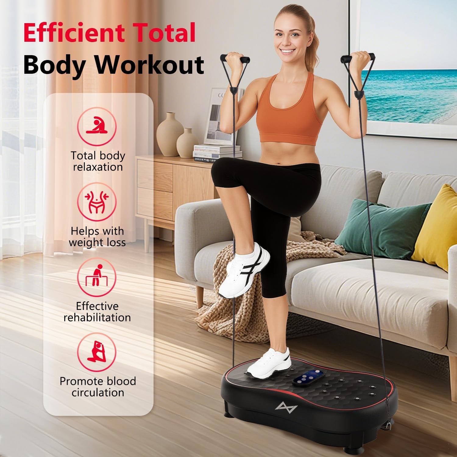 Vibration Plate Fitness Platform Exercise Machine Vibrating Shaking Full Body Shaker Workout Vibrate Stand Shake Board Sport Gym for Weight Loss Fat Burner for Women Men