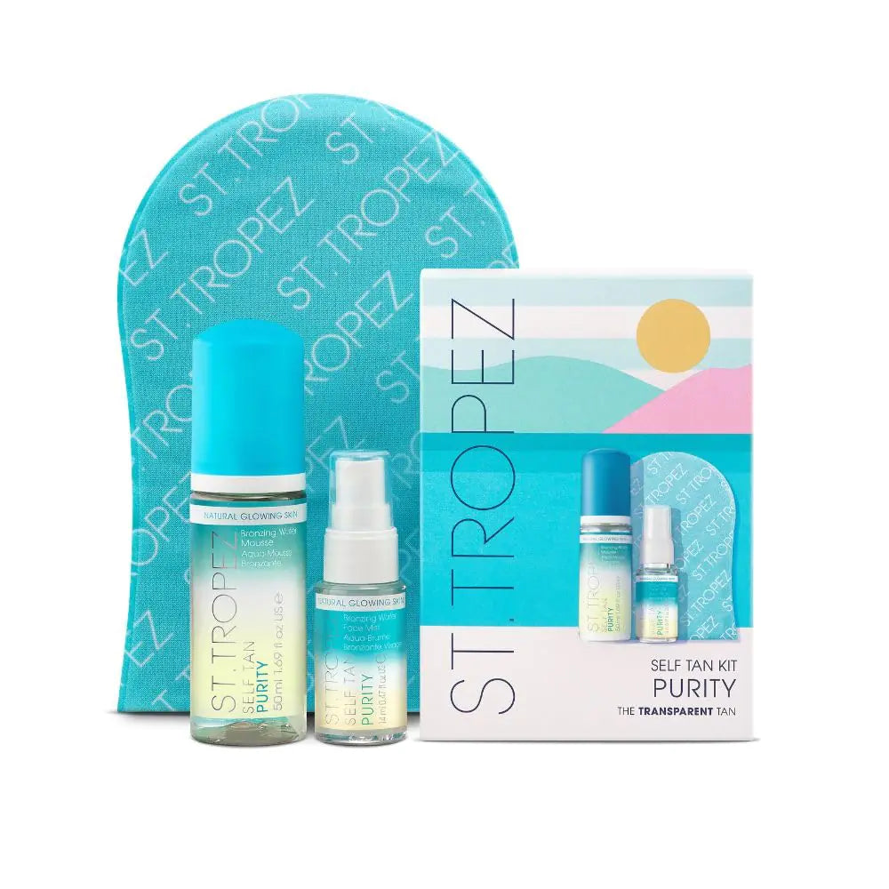 St.Tropez Self Tan Purity Mini Kit 100% Clean Water Tanning Mousse and Face Mist Vegan-Friendly with Tropical Scent Natural Golden Self Tanner