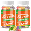 (2 Pack) Hemp Gummies Fruity Edibles Gummy Advanced 100% Natural High Potency Hemp Oil Infused Gummies - 120 Gummies