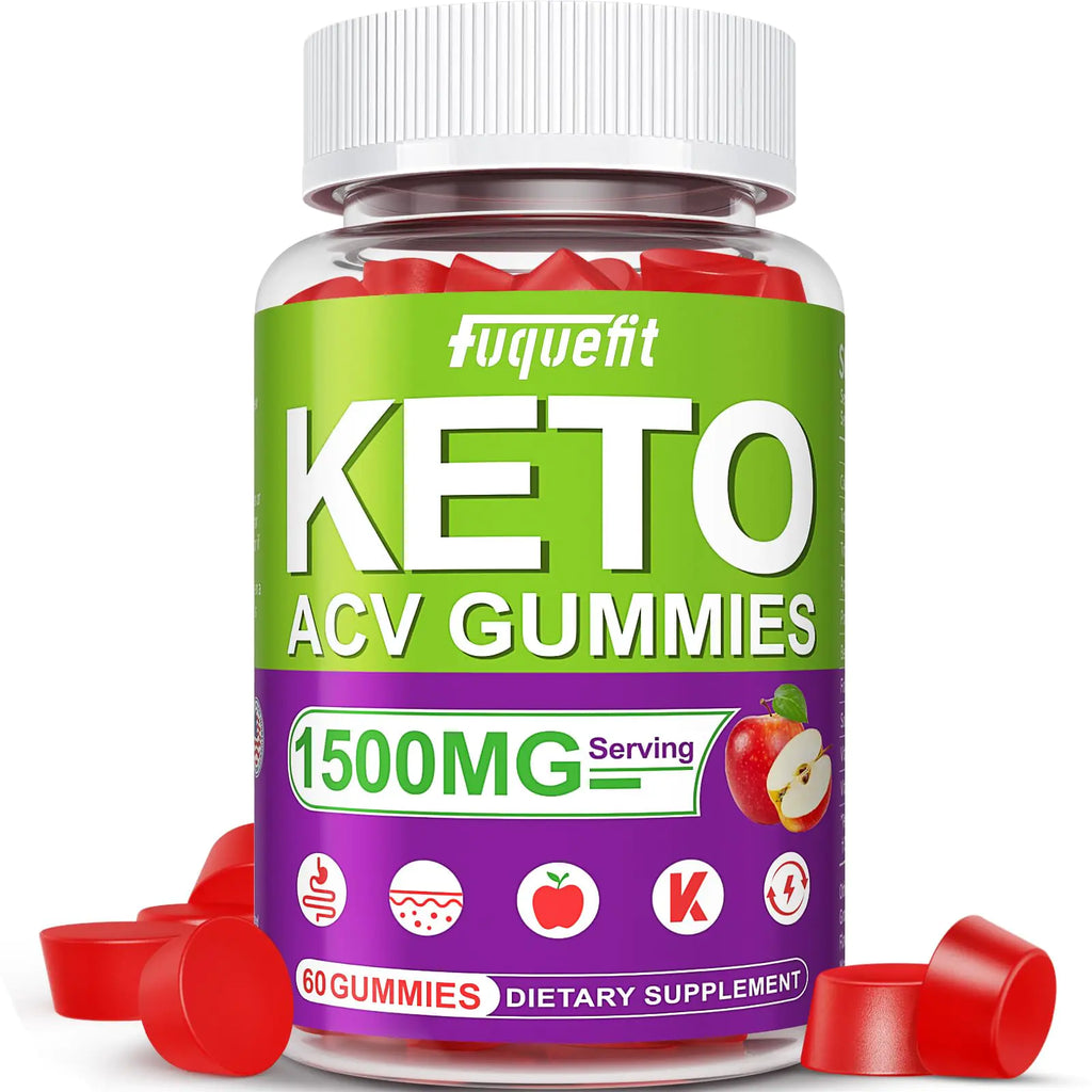 Fuquefit Keto ACV Gummies - 1500mg - Keto Gummies Advanced Formula - ACV Keto Gummies with B6 & 12Pomegranate & Beet Juice - Vegan - 60 Gummies