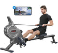 Dripex Rowing Machines for Home Rowing Machine Max 350LBS Magnetic Rower with 16 Levels of Workout Resistance Durable Slide Rail Bluetooth App Supported LCD Monitor Row Machine for Gym Exercise