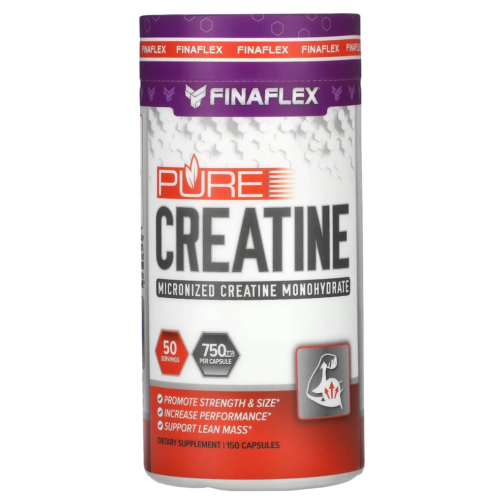 FINAFLEX Pure CREATINE - 150 Capsules - Promotes Muscular Strength Size & Performance - 100% Pure Micronized Creatine Monohydrate - 50 Servings